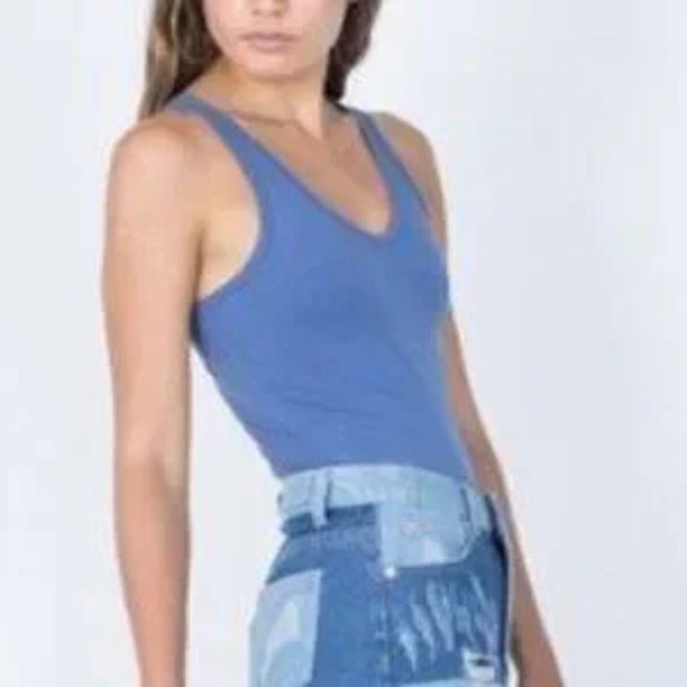 ZARA Racerback Blue solid Bodysuit - Picture 2 of 4